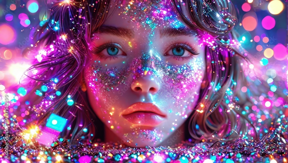 Sparkling Fantasy Portrait. Sparkling Fantasy Portrait.