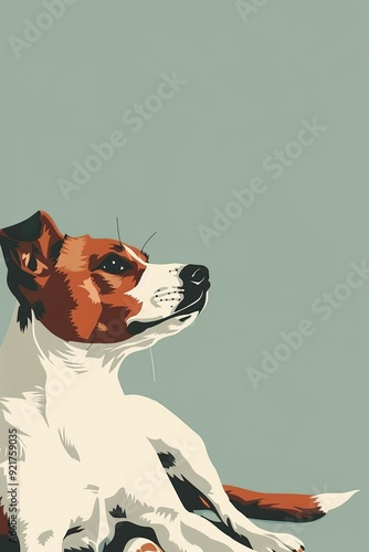 Illustration von einem Hund mit freiem Platz für Text  photo