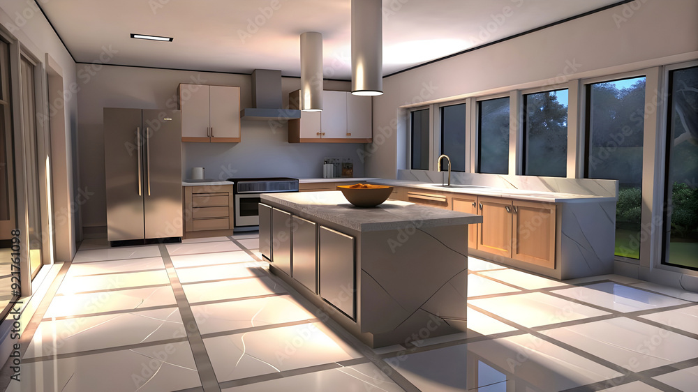 generate an image of a modern kitchen with elegant generate an image of a modern kitchen with elegant
