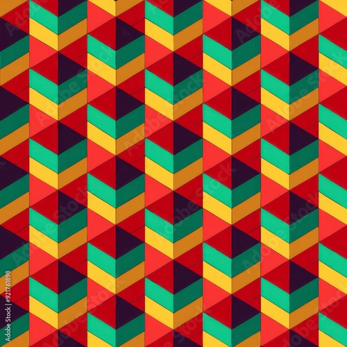 Wallpaper Mural Seamless pattern of optical illusion 3D cubes Torontodigital.ca