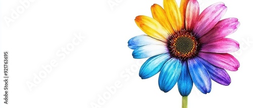 Watercolor gerbera daisy clipart in bright and cheerful colors