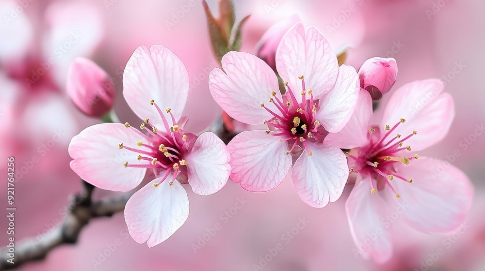 Watercolor cherry blossom clipart in soft pink and white tones Watercolor cherry blossom clipart in soft pink and white tones