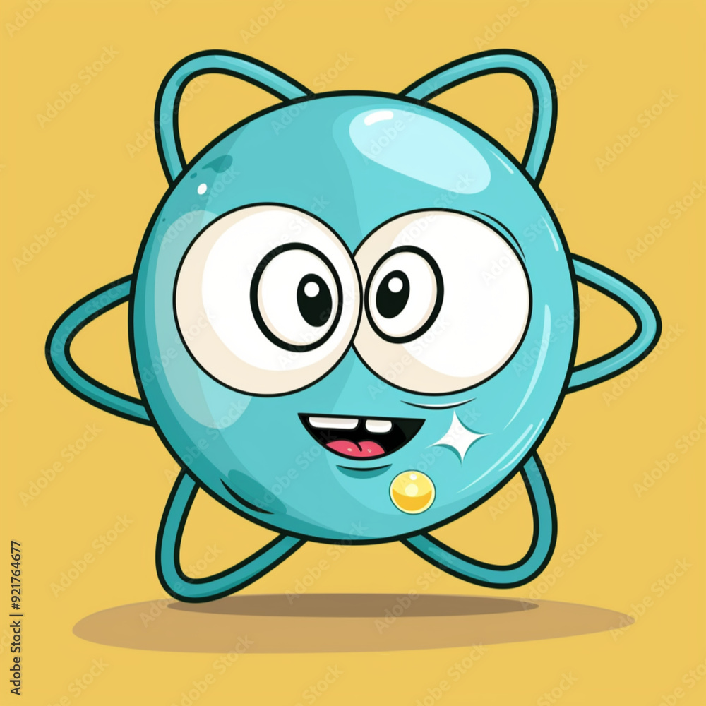 Obraz premium funny atom character cartoon style