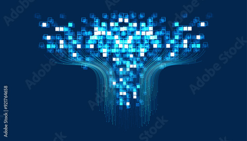 Technology background. Big data visualization concept. Abstract technology circuit board circle
