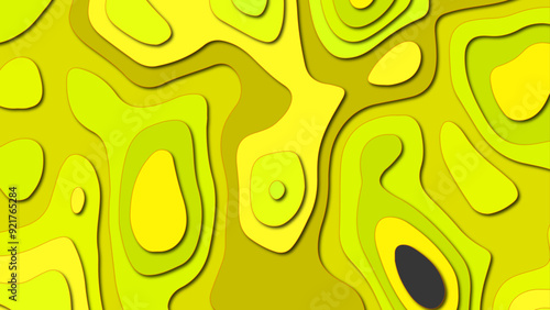 Paper cut multi layers 3D color texture vector background. Abstract background with paper cut multi layers 3D green color texture background.