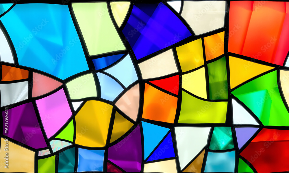 abstract stained glass design showcasing a vivid array of colors in a mosaic-like pattern abstract stained glass design showcasing a vivid array of colors in a mosaic-like pattern