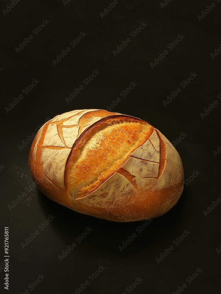 ein Brot auf schwarzem Hintergrund ein Brot auf schwarzem Hintergrund