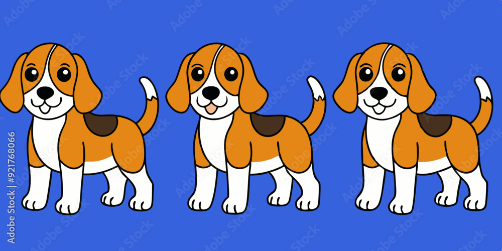 Set Beagle icons vector art, Beagle full body vector illustration Set Beagle icons vector art, Beagle full body vector illustration