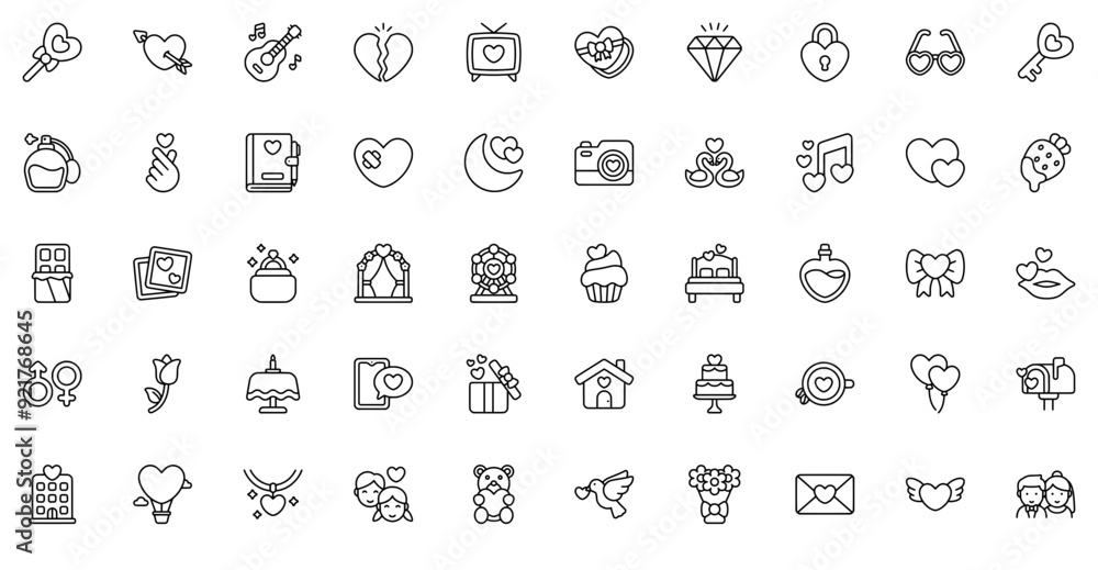 Mega Set Of Vector Fall In Love Outline Vector Symbols Apps, Websites Ui Designs Suitable For Romance,Love,Food,Dessert,Heart Set Vector Flat Line Icons Mega Set Of Vector Fall In Love Outline Vector Symbols Apps, Websites Ui Designs Suitable For Romance,Love,Food,Dessert,Heart Set Vector Flat Line Icons