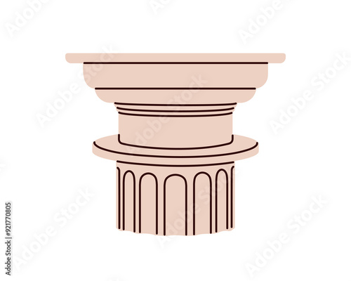 Column, Greek capital in doric order style. Classic antique architecture, mar...