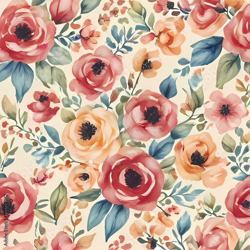 seamless pattern with roses