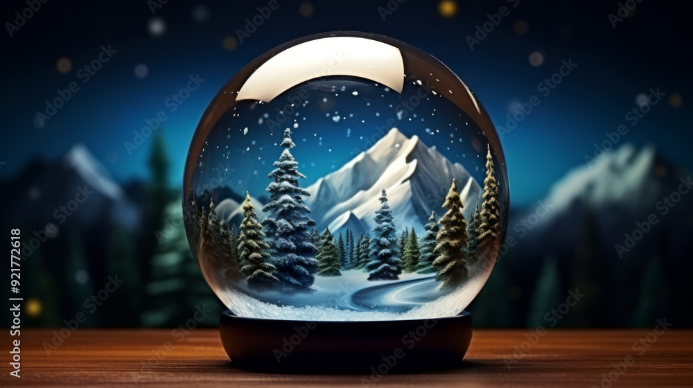 Snow Globe with Mountain Scene Snow Globe with Mountain Scene