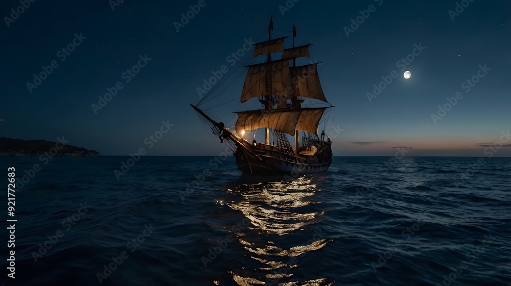 Fototapeta premium ship in the sea
