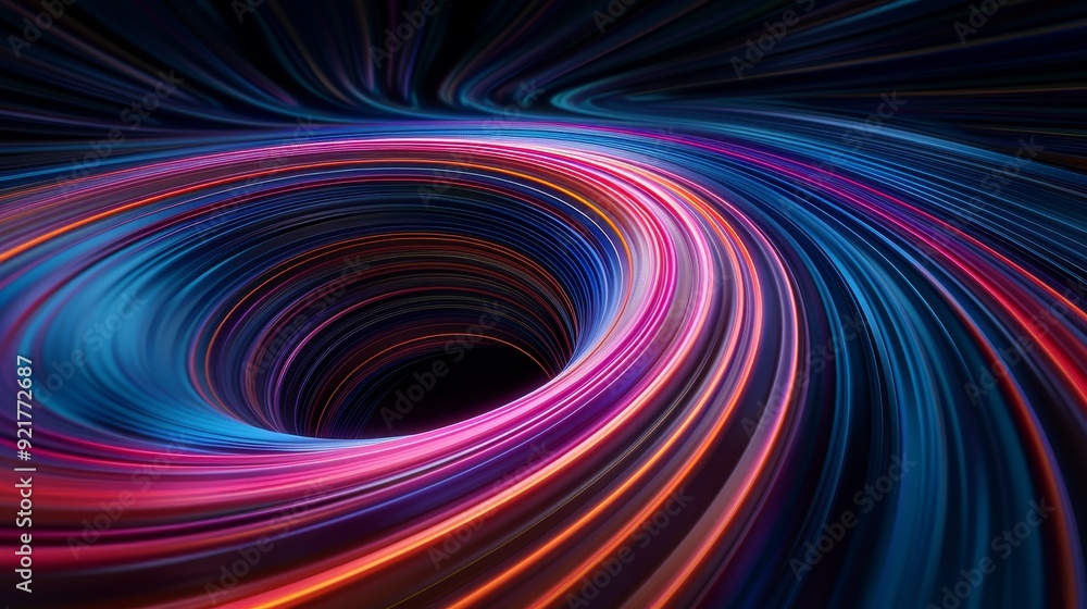 Obraz premium Swirling colors depict movement and contrast with copy space, covering all objects in deep depth of field.