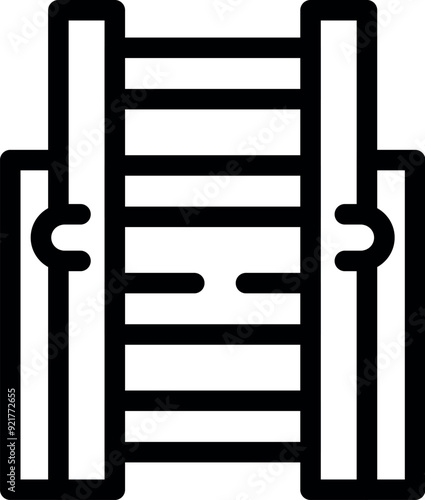 Black outline icon of swedish wall bars, a piece of gymnastic equipment
