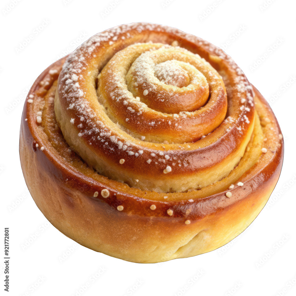 Portion of fresh baked sweet swirl bun roll isolated on transparent background Portion of fresh baked sweet swirl bun roll isolated on transparent background