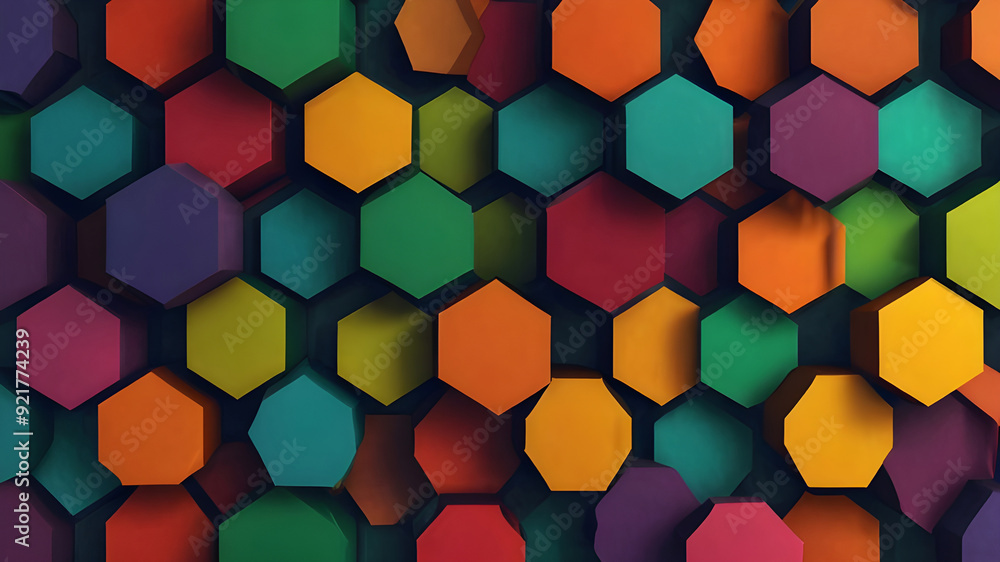Dynamic Hexagon Abstract Wall Paper with Arranged Hexagons Dynamic Hexagon Abstract Wall Paper with Arranged Hexagons