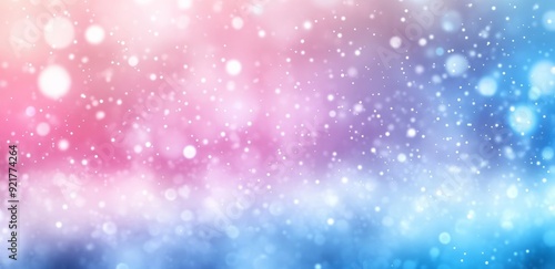 abstract background with bokeh lights and pastel blue gradient sky