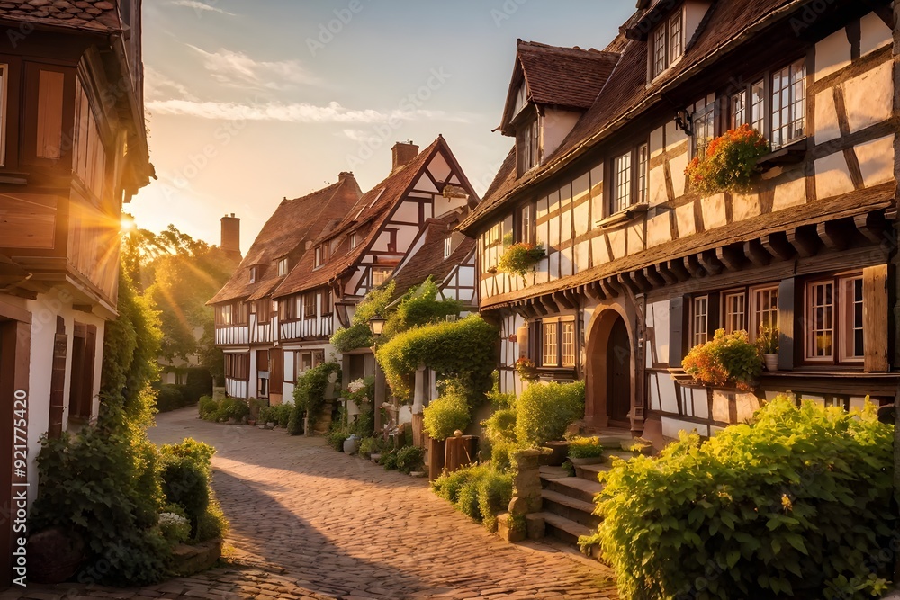 traditional half timbered house nestled within the heart of a picturesque village traditional half timbered house nestled within the heart of a picturesque village