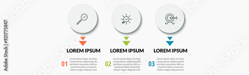 Vector Infographic design business template with icons and 3 options or steps. square design or diagram