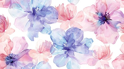 Keuken achterwand Vintage bloemen patronen Delicate floral watercolor repeat design in gentle pastel hues, ideal for cosmetics and more.  © ckybe
