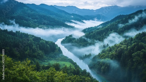 Misty River Valley