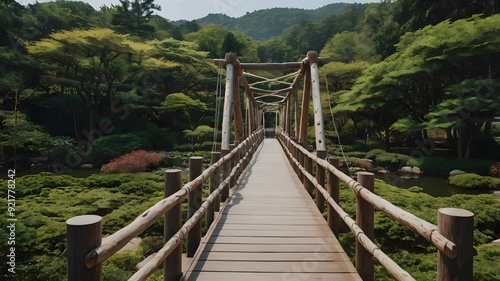 wooden bridge in the forest