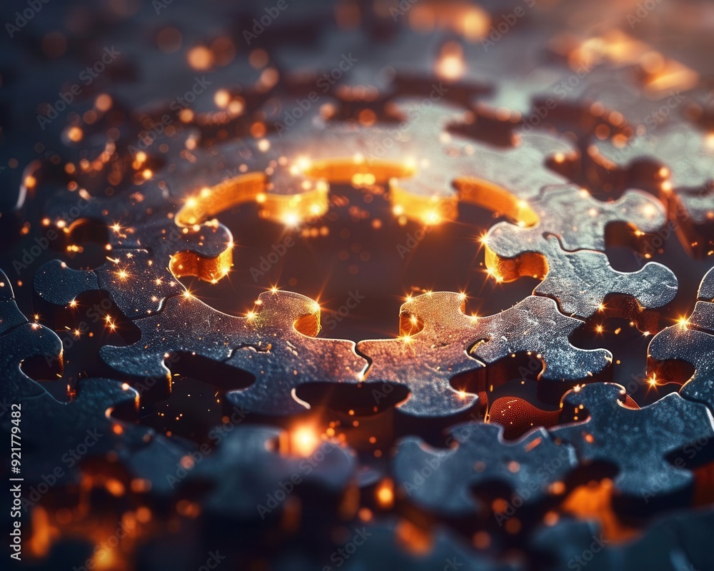 The puzzle pieces come together. It is a symbol of teamwork and unity. Create cohesive and powerful images. 3D rendering. The puzzle pieces come together. It is a symbol of teamwork and unity. Create cohesive and powerful images. 3D rendering.