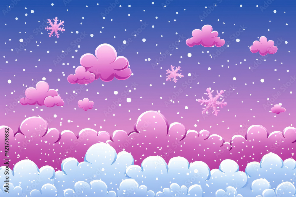 Dreamy Pink Gradient with Snowflakes Dreamy Pink Gradient with Snowflakes