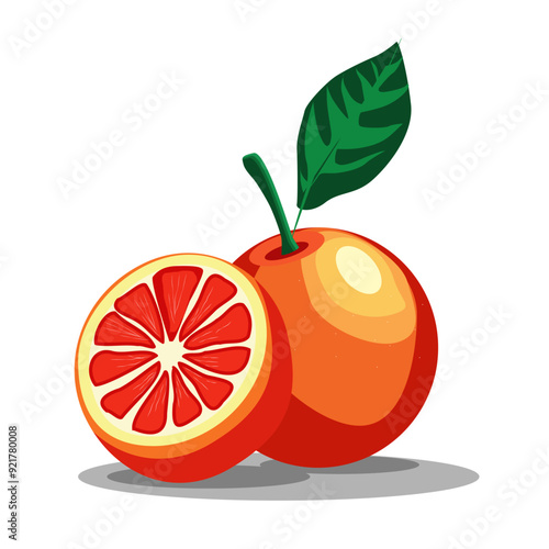 Orange fruit isolated on white Vector illustration EPS 10