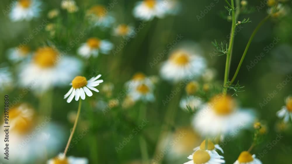 Summer Daisy Field in Full Bloom, Nature Background for Meditation and Design Summer Daisy Field in Full Bloom, Nature Background for Meditation and Design