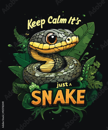 Snake Graphic T-shirt Design Vector Illustration, Generative Ai