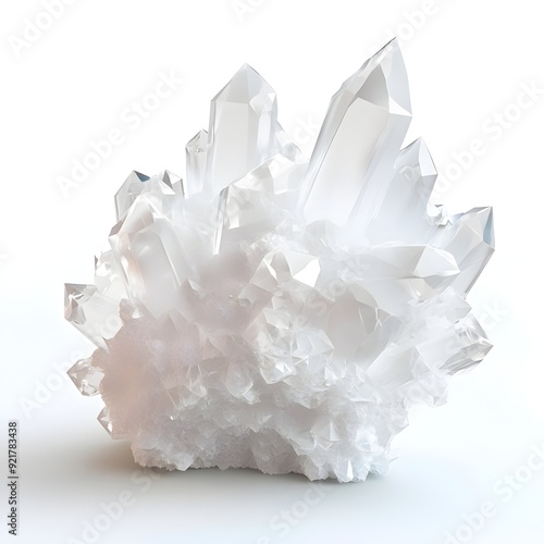Captivating Crystalline Formations of Sodium Citrate Against Pristine White Background