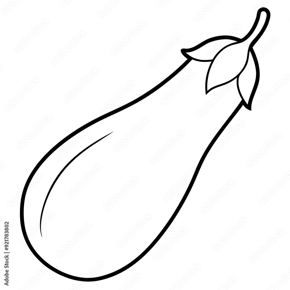 A simple eggplant line art vector illustration A simple eggplant line art vector illustration
