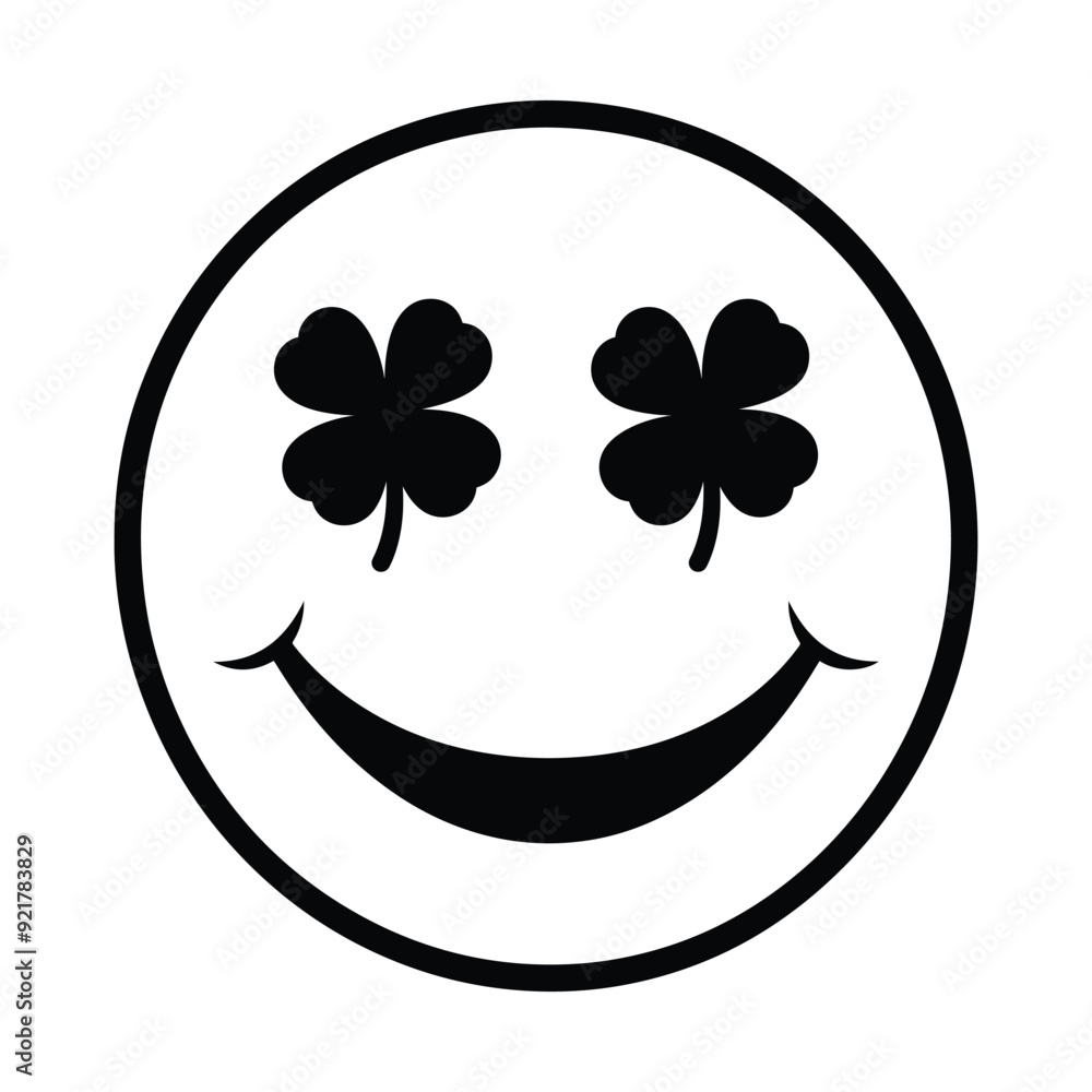 Retro Emoji Outline Design, floral smiley face Icon illustration Retro Emoji Outline Design, floral smiley face Icon illustration