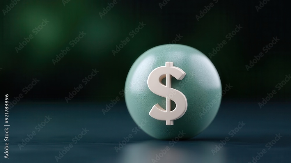Close-up of a green dollar sign ball on a blurred background, symbolizing finance, wealth, and investment. Close-up of a green dollar sign ball on a blurred background, symbolizing finance, wealth, and investment.