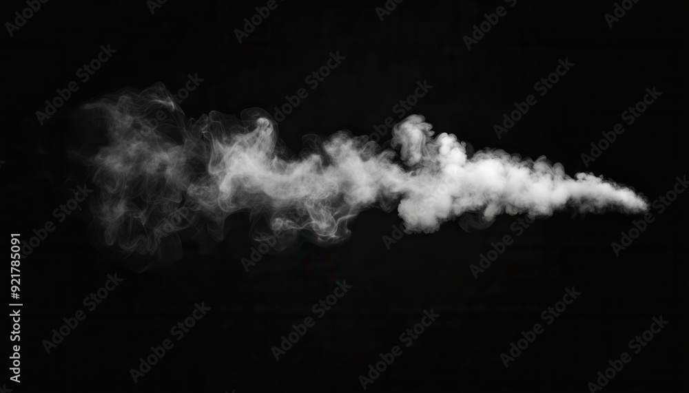 White smoke flowing against a black background, creating a mysterious atmosphere White smoke flowing against a black background, creating a mysterious atmosphere