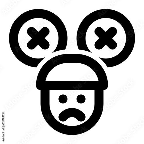 customer pain, pain points, customer problem, unhappy, not satisfied, rejection, refuse outline icon