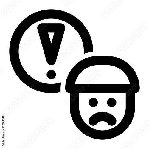 customer problem, customer complain, customer pain, user problem, human problem, worry outline icon