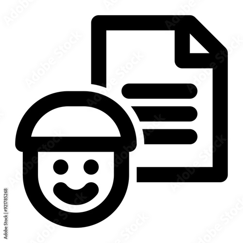 customer profile, customer data, resume, customer, data, document, files outline icon