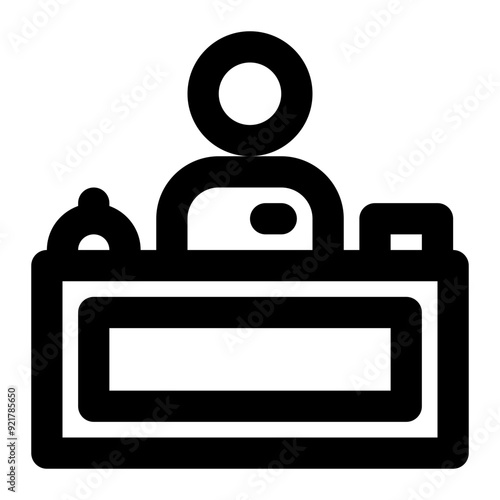 receptionist, customer service, representative, office, help desk, front desk outline icon
