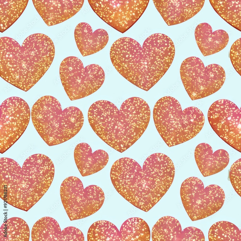 Seamless pattern of glittery hearts, adding sparkle and glamor to any project Seamless pattern of glittery hearts, adding sparkle and glamor to any project