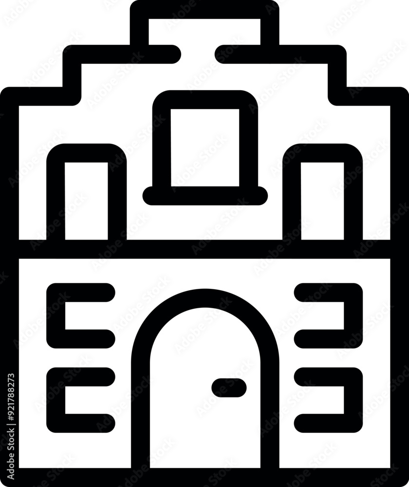 Simple line icon representing a building facade, ideal for projects related to architecture, urban planning, or real estate Simple line icon representing a building facade, ideal for projects related to architecture, urban planning, or real estate