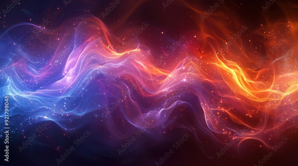 Abstract Nebula with Glowing Waves Abstract Nebula with Glowing Waves