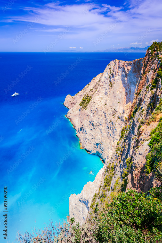 Zakynthos, Greece. Famous Navagio Beach, Greek Islands.