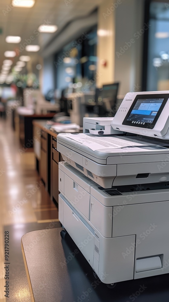 Printer Machine with Printed Paper Printer Machine with Printed Paper