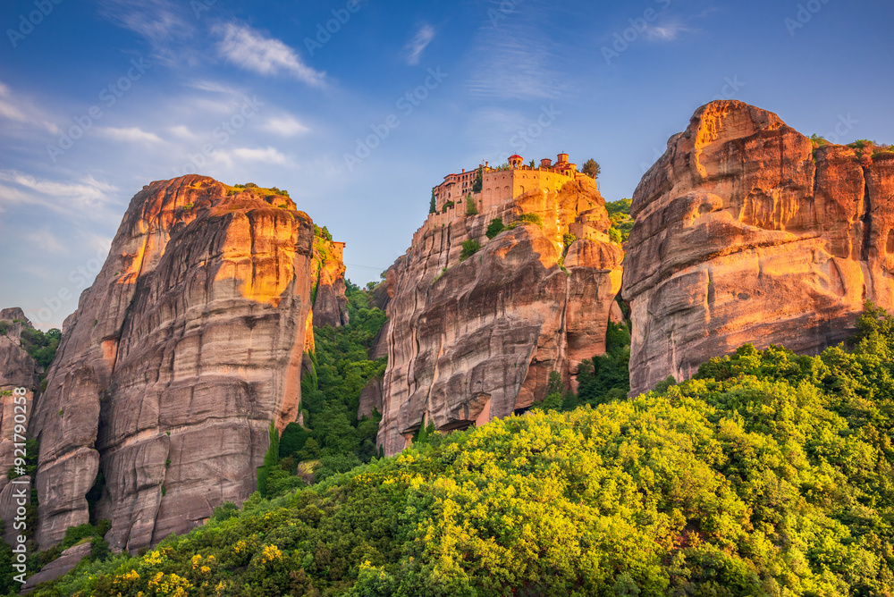 Meteora, Greece. Varlaam Monastery, beautiful Thessaly landmark.