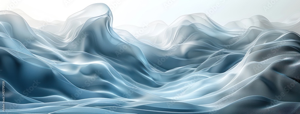 Abstract Blue Fabric Landscape Abstract Blue Fabric Landscape