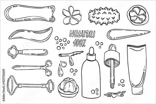 Guasha massage doodle and facial care tools. Roller, gua sha, massagers, spoon-shaped massager. Improves blood circulation, relieves tension and helps with skin care. Manual dialing..