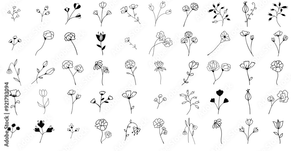 Set Of Floral Doodles Vector Symbols Apps, Websites Ui Designs Suitable For Flower,Blossom,Flowers,Spring,Floral Set Vector Flat Line Icons Set Of Floral Doodles Vector Symbols Apps, Websites Ui Designs Suitable For Flower,Blossom,Flowers,Spring,Floral Set Vector Flat Line Icons